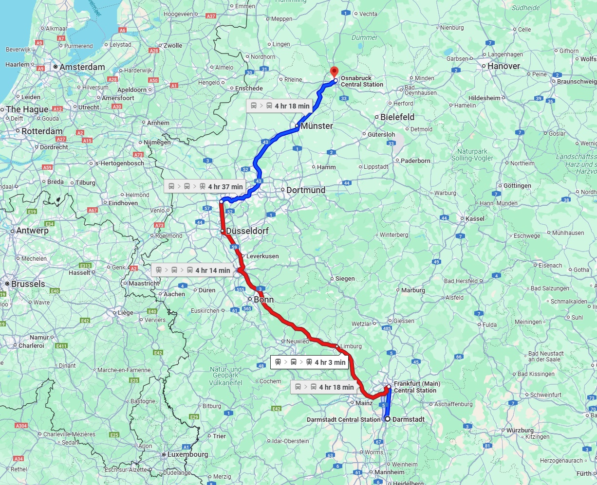 Anreise von Darmstadt Zu Osnabrück Über 