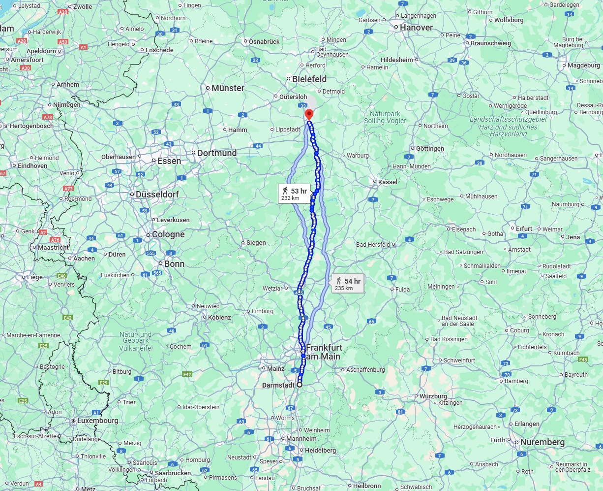 Anreise von Darmstadt Zu Paderborn Über 