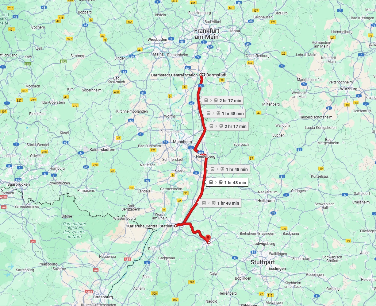 Anreise von Darmstadt Zu Pforzheim Über 