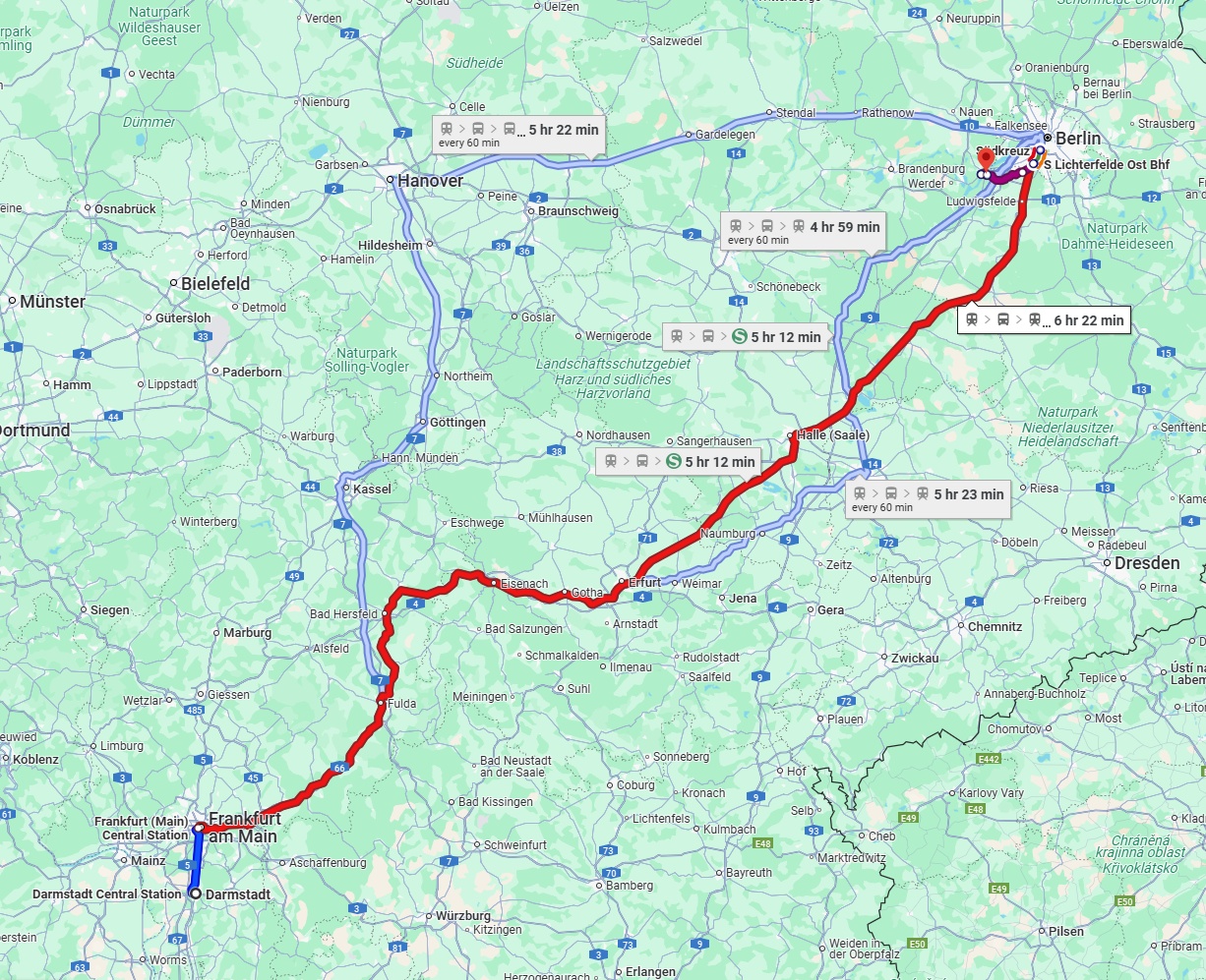 Anreise von Darmstadt Zu Potsdam Über 