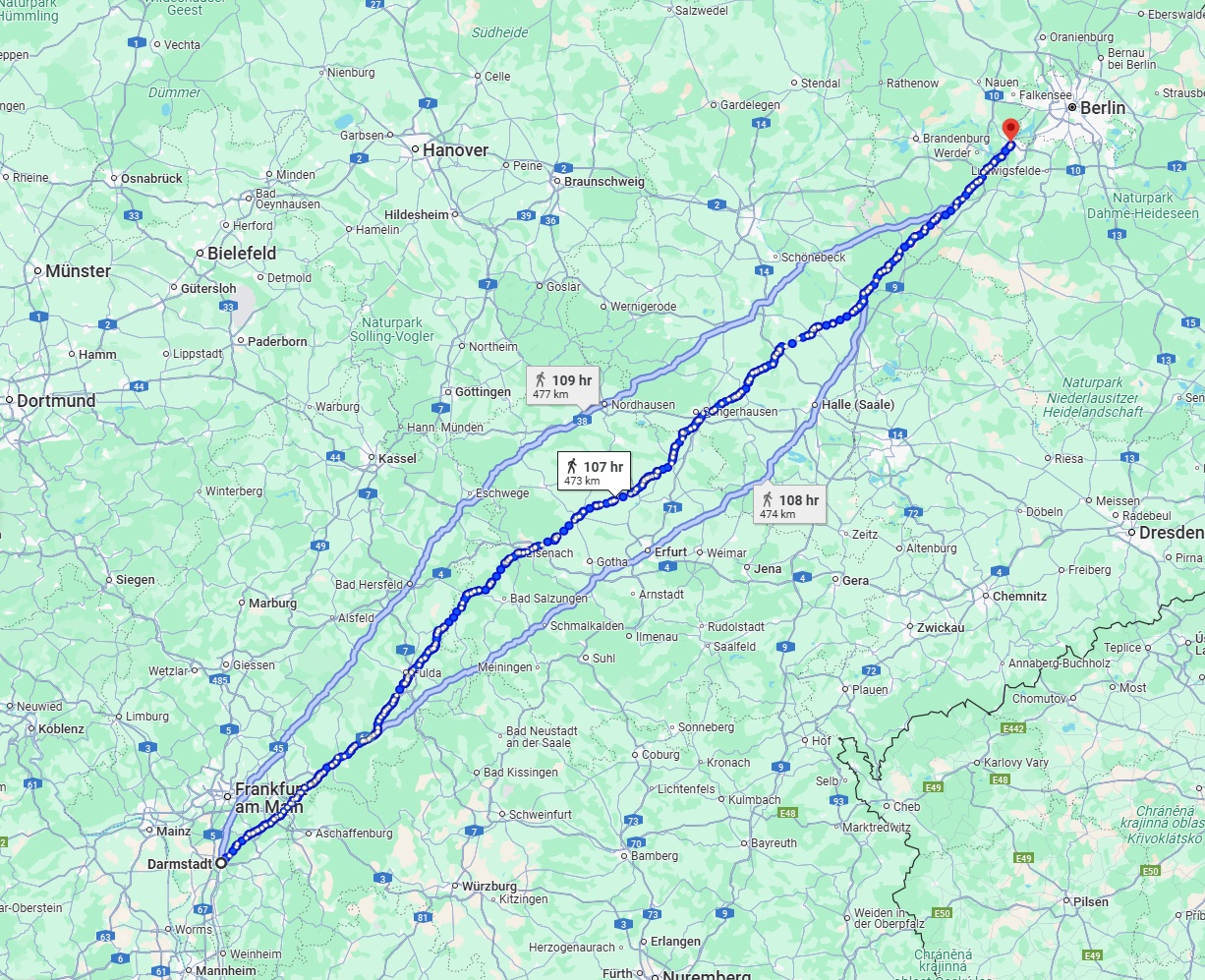 Anreise von Darmstadt Zu Potsdam Über 