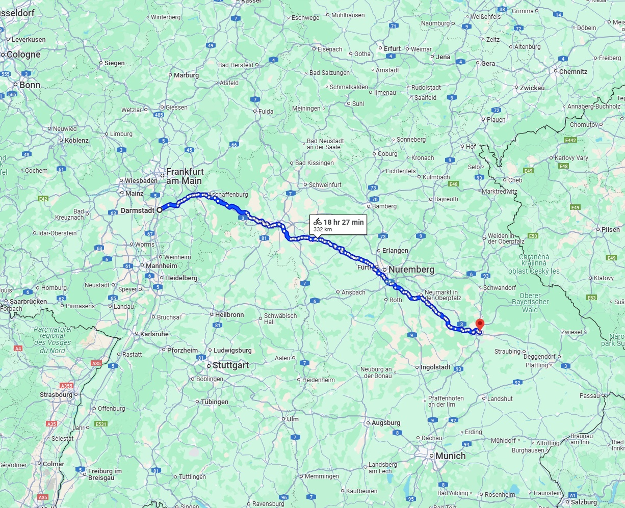 Anreise von Darmstadt Zu Regensburg Über 