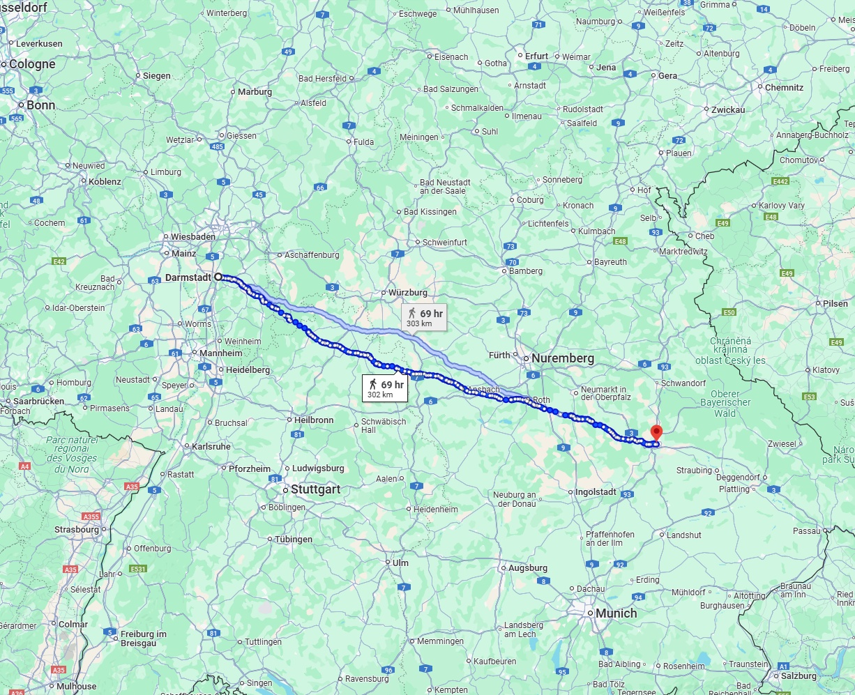 Anreise von Darmstadt Zu Regensburg Über 
