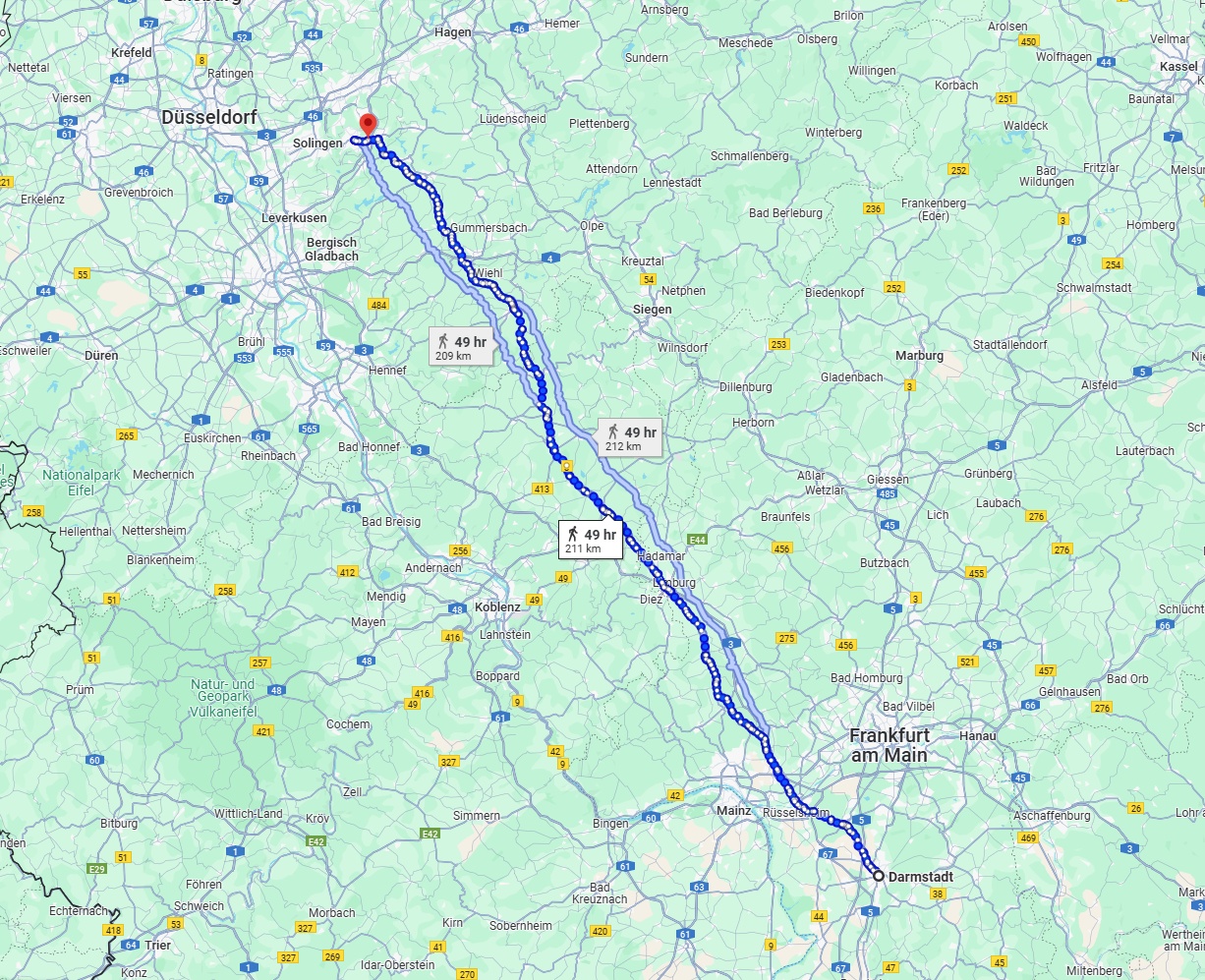 Anreise von Darmstadt Zu Remscheid Über 