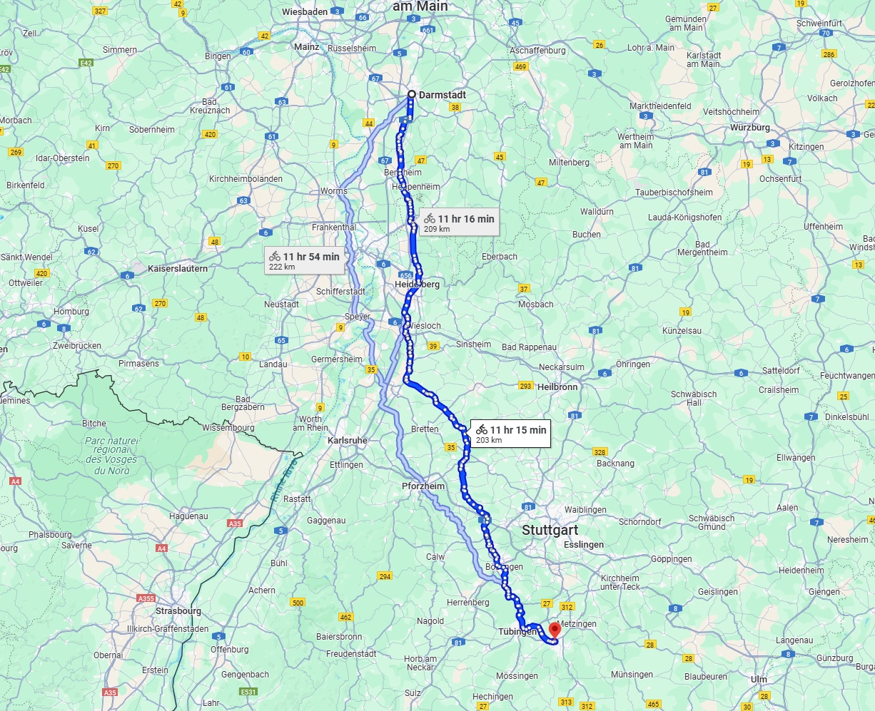 Anreise von Darmstadt Zu Reutlingen Über 