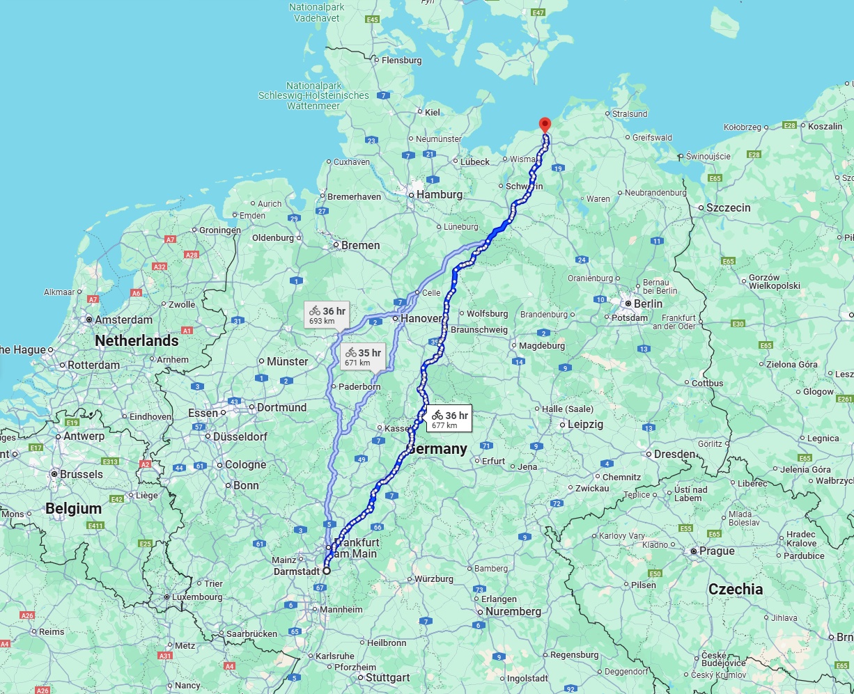 Anreise von Darmstadt Zu Rostock Über 