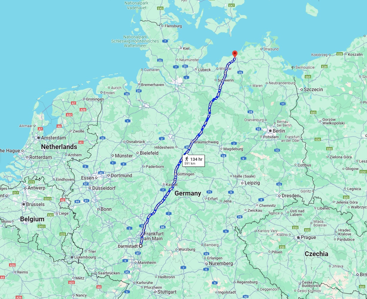 Anreise von Darmstadt Zu Rostock Über 