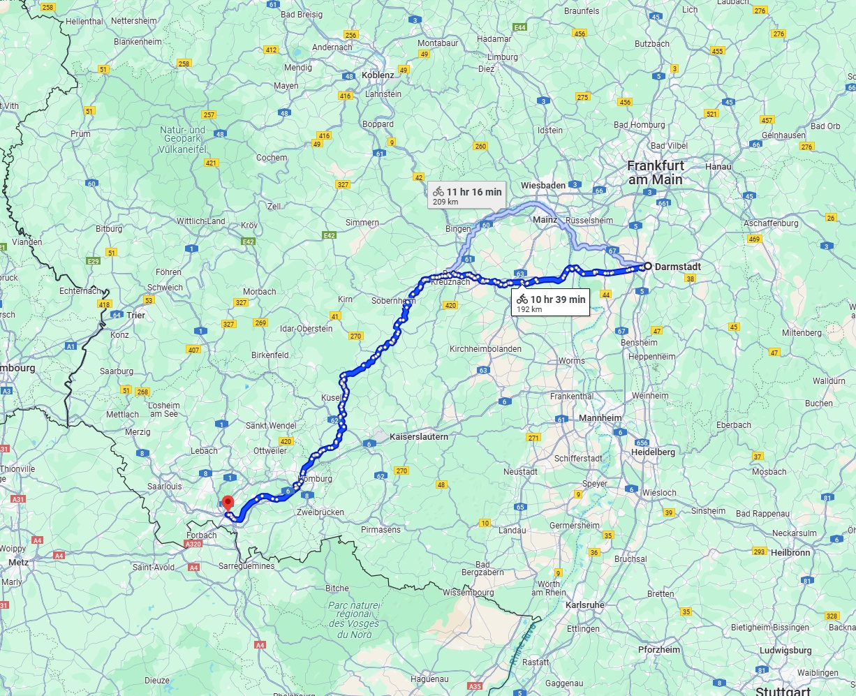 Anreise von Darmstadt Zu Saarbrücken Über 