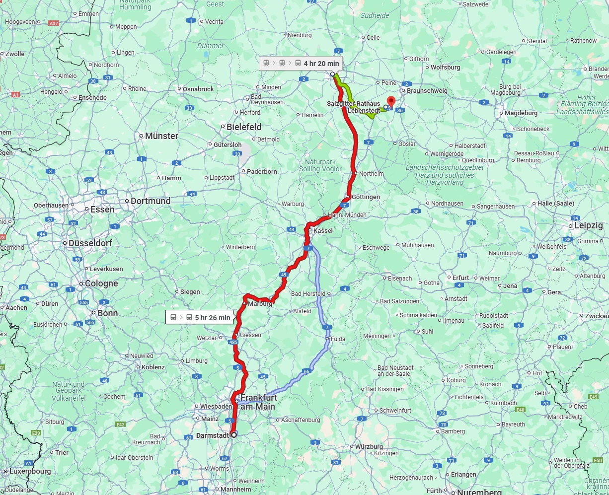 Anreise von Darmstadt Zu Salzgitter Über 