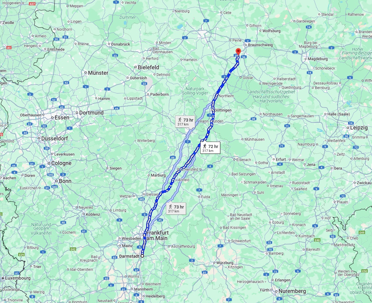 Anreise von Darmstadt Zu Salzgitter Über 