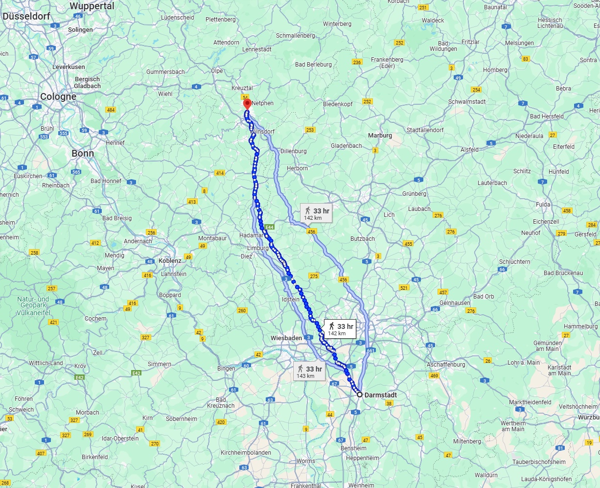 Anreise von Darmstadt Zu Siegen Über 