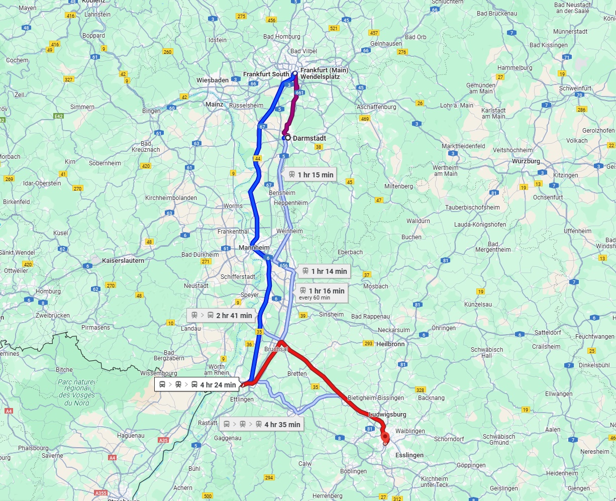 Anreise von Darmstadt Zu Stuttgart Über 