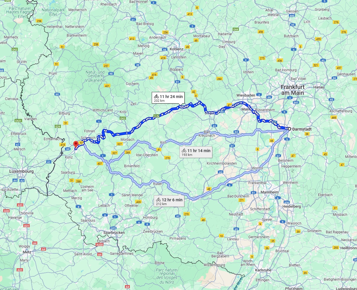 Anreise von Darmstadt Zu Trier Über 