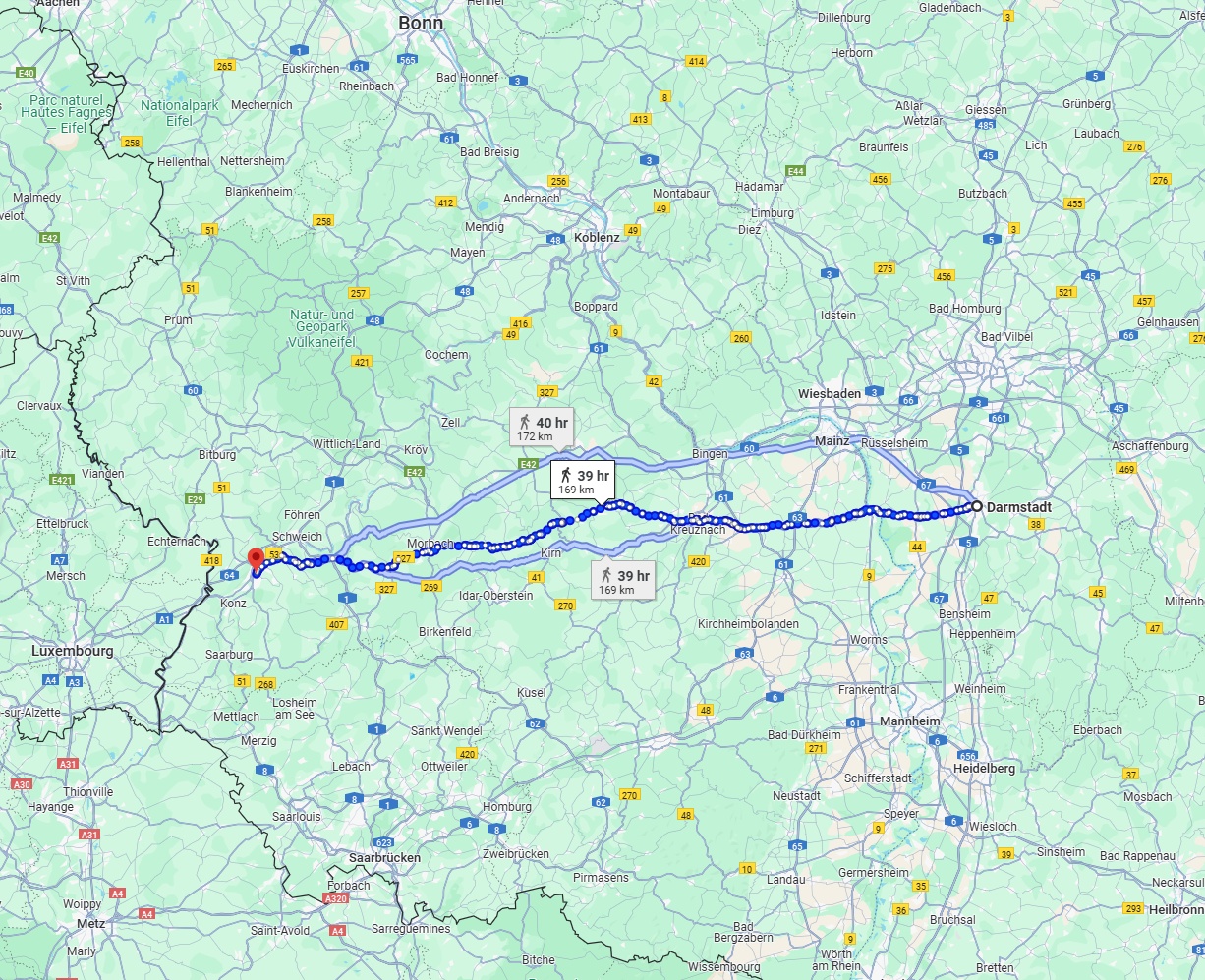 Anreise von Darmstadt Zu Trier Über 