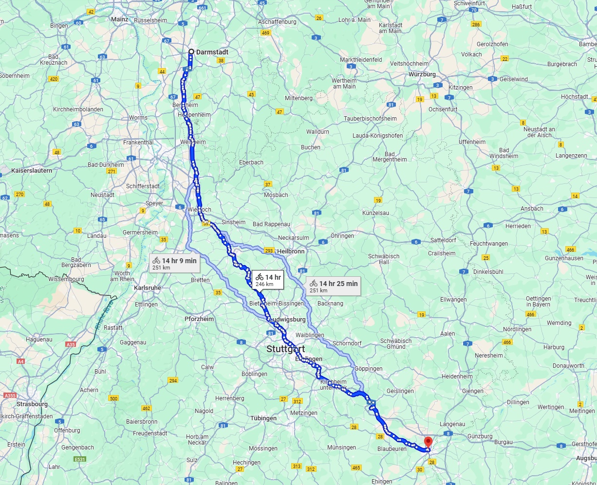 Anreise von Darmstadt Zu Ulm Über 