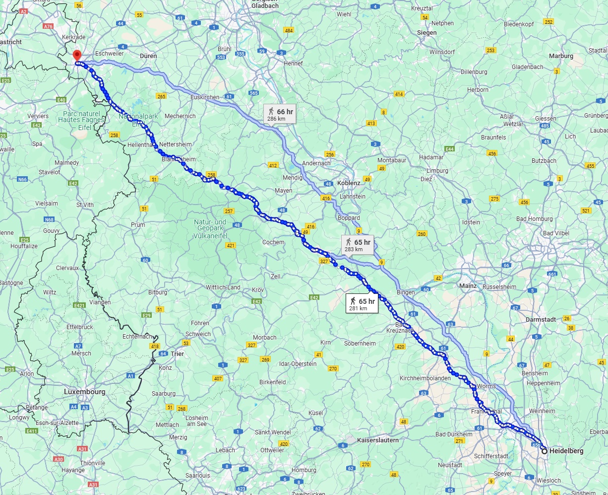 Anreise von Heidelberg Zu Aachen Über 