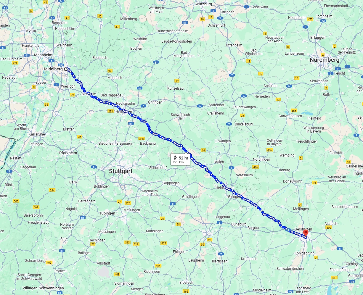 Anreise von Heidelberg Zu Augsburg Über 