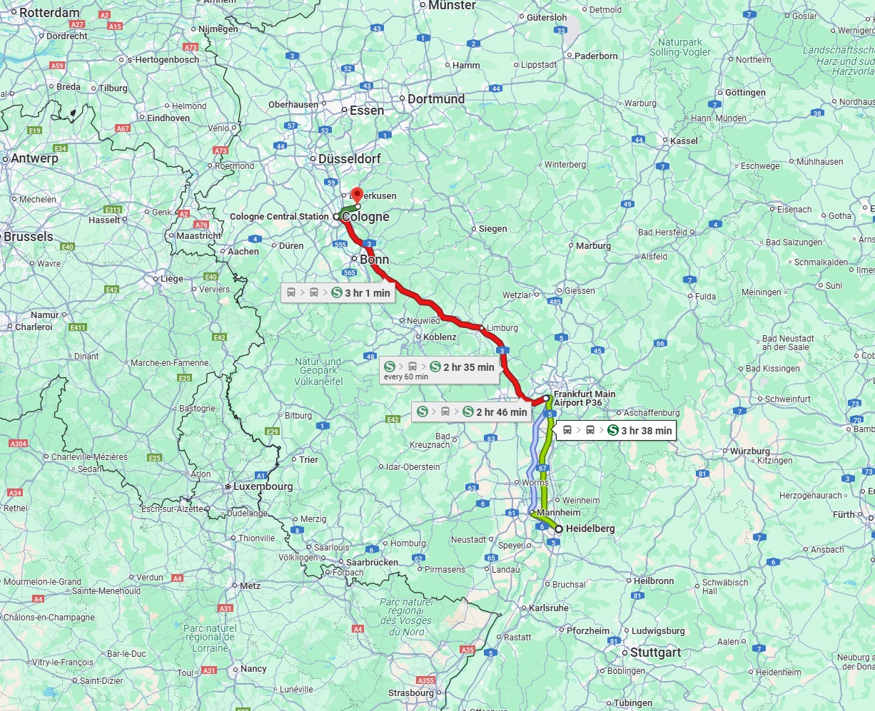 Anreise von Heidelberg Zu Bergisch Gladbach Über 