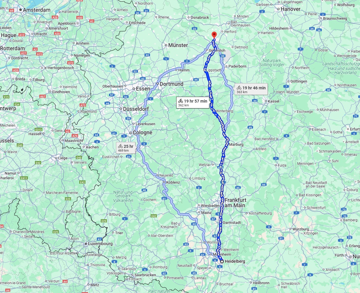 Anreise von Heidelberg Zu Bielefeld Über 