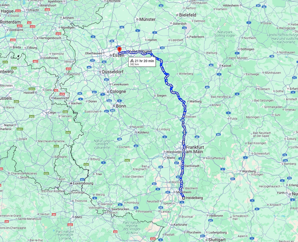 Anreise von Heidelberg Zu Bochum Über 