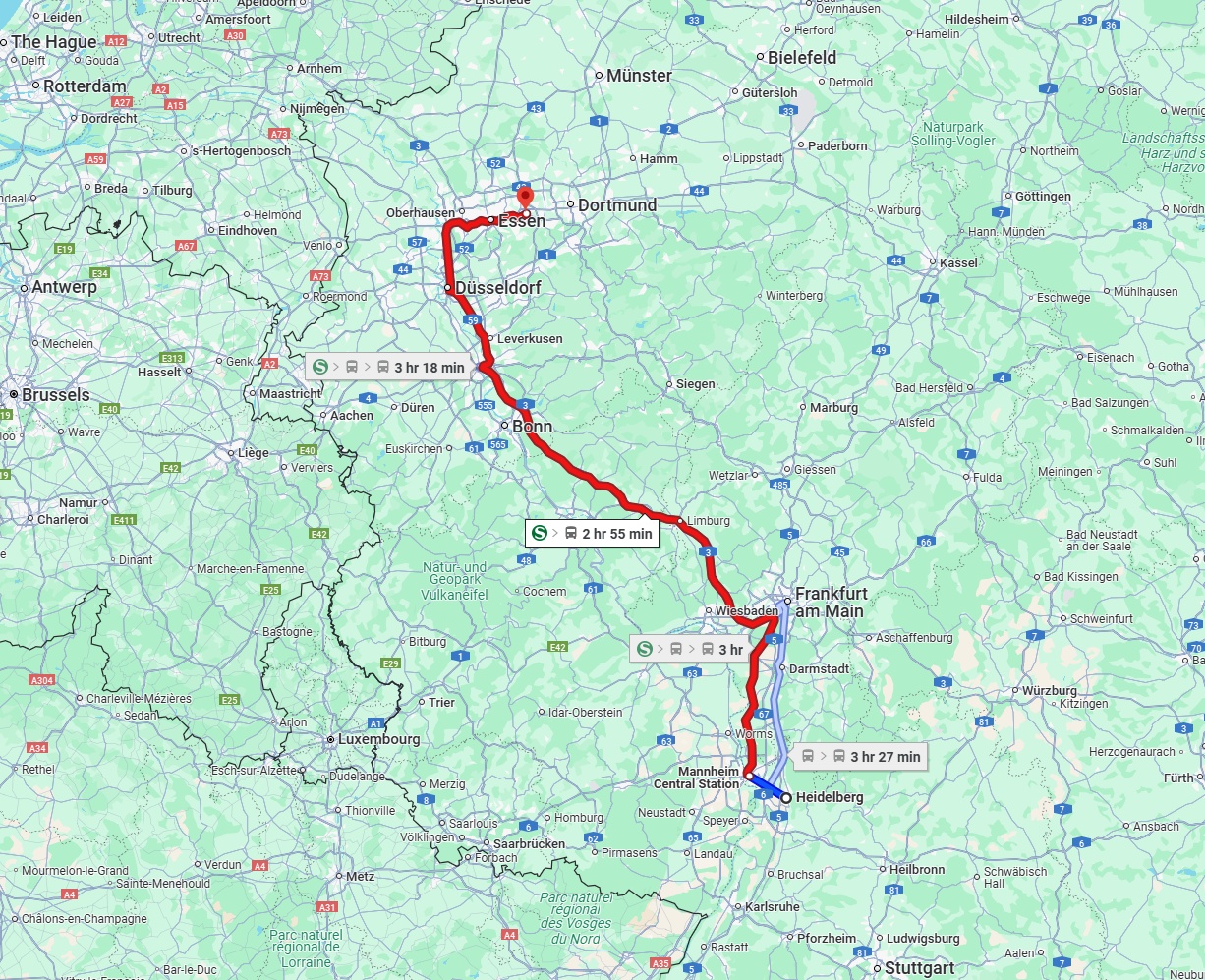 Anreise von Heidelberg Zu Bochum Über 