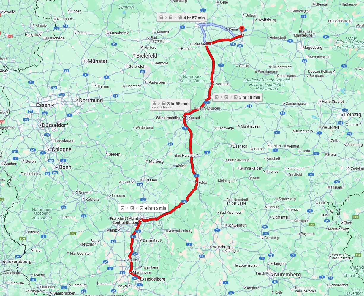 Anreise von Heidelberg Zu Braunschweig Über 