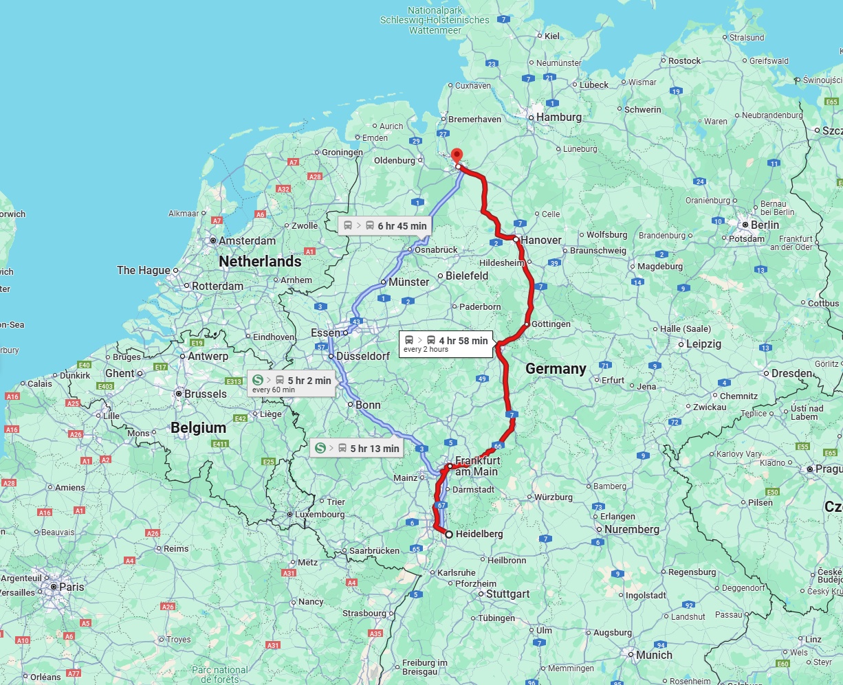 Anreise von Heidelberg Zu Bremen Über 