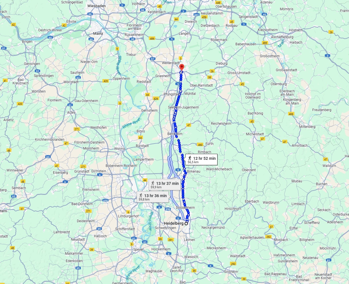Anreise von Heidelberg Zu Darmstadt Über 