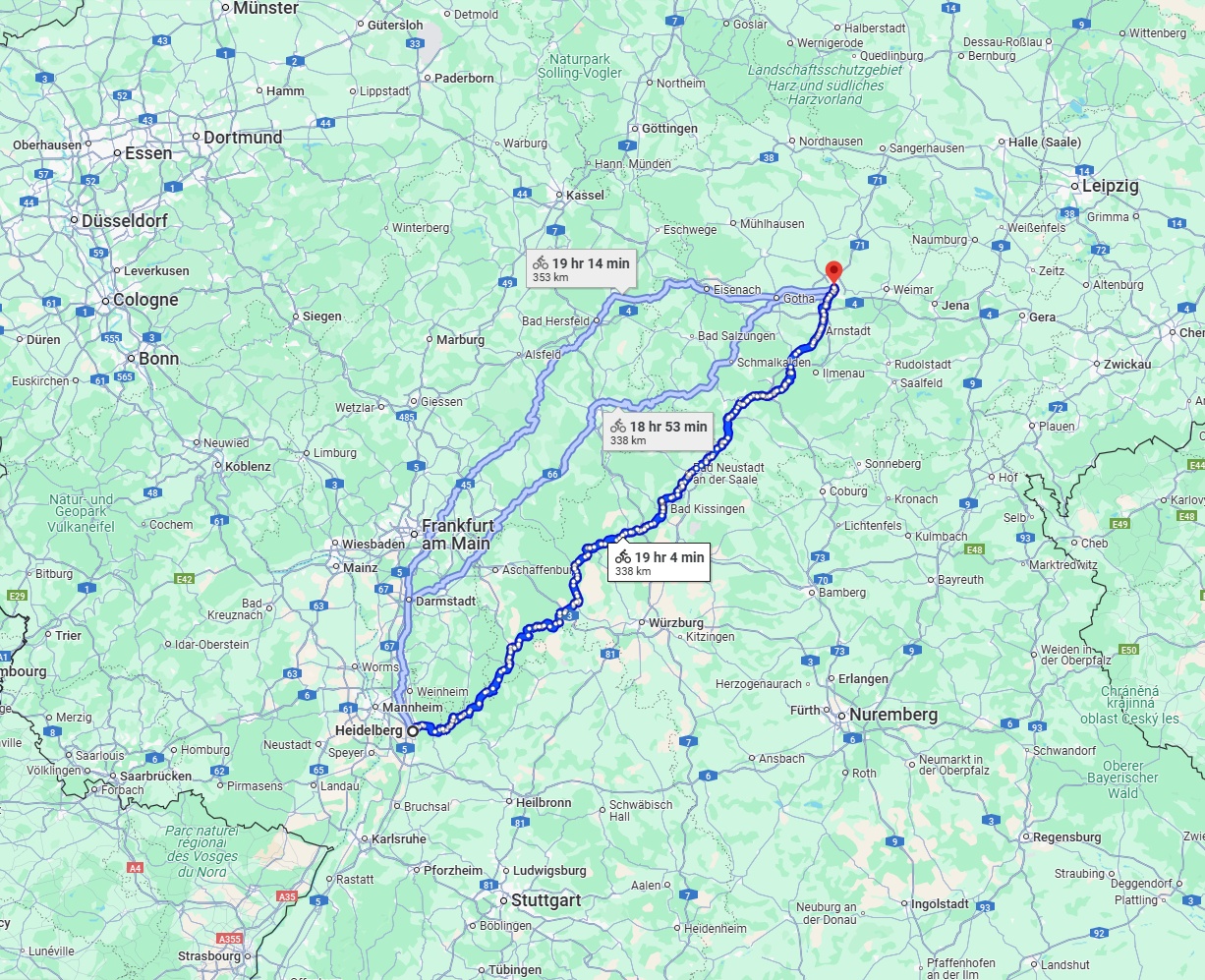 Anreise von Heidelberg Zu Erfurt Über 