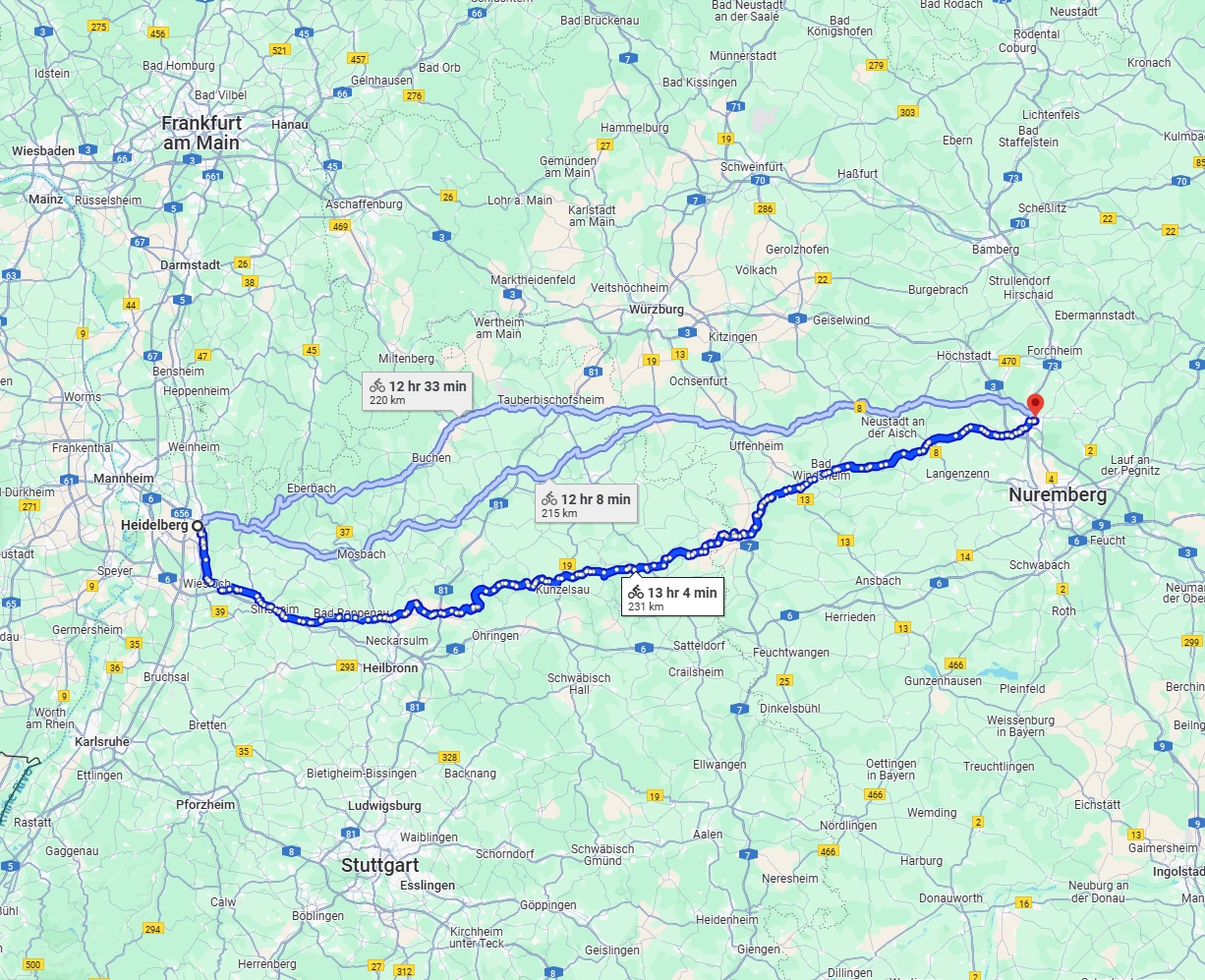 Anreise von Heidelberg Zu Erlangen Über 