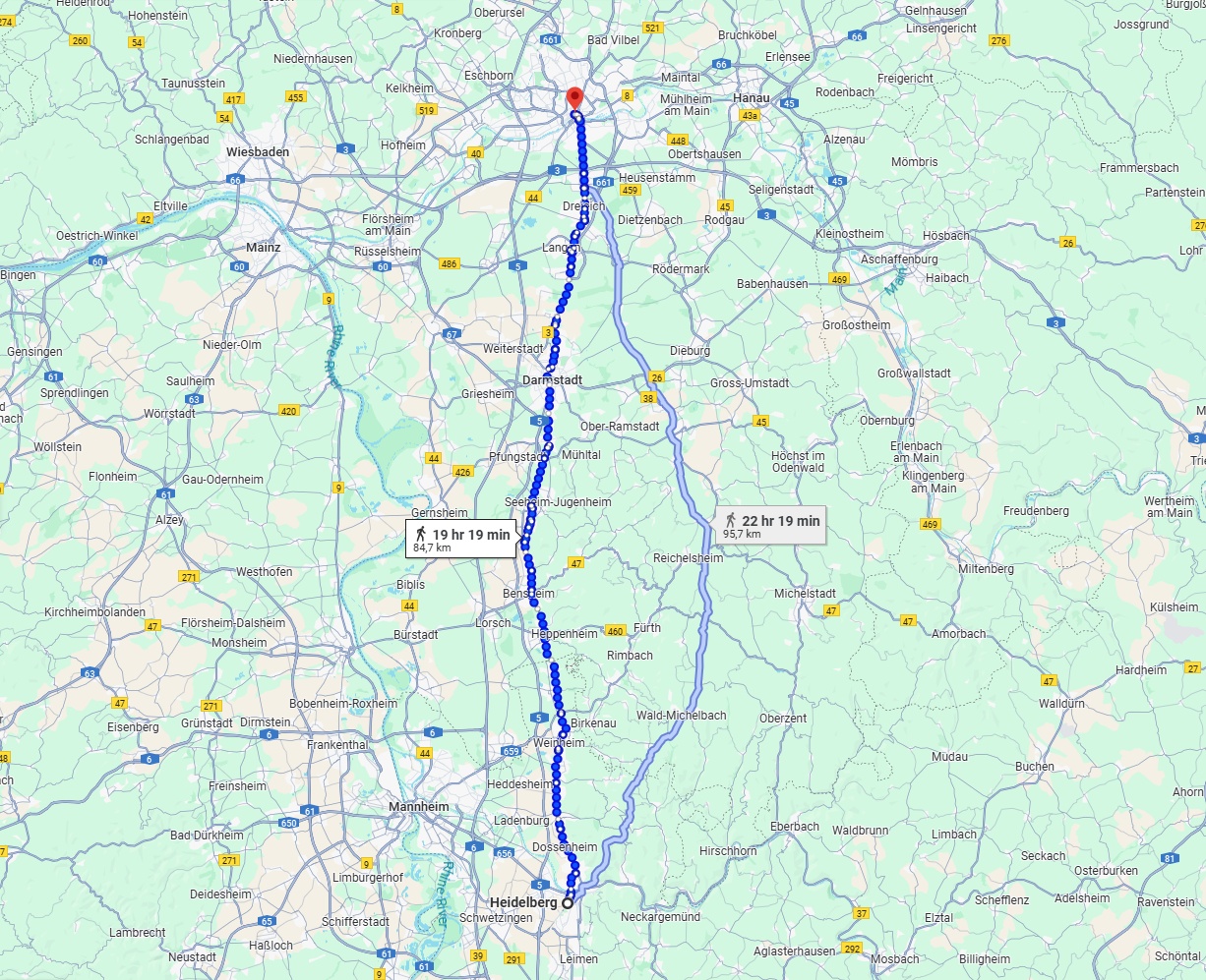 Anreise von Heidelberg Zu Frankfurt am Main Über 