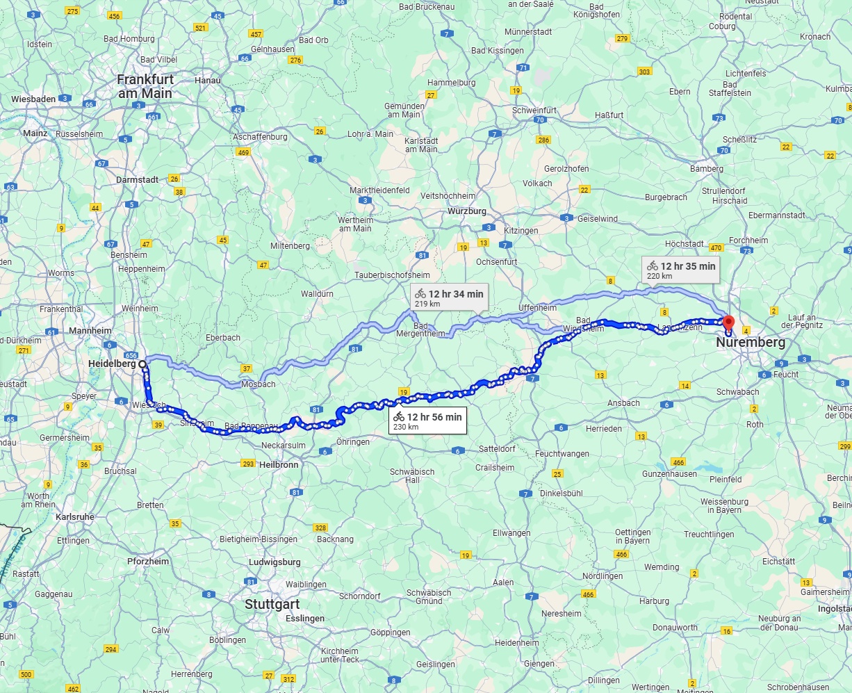 Anreise von Heidelberg Zu Fürth Über 