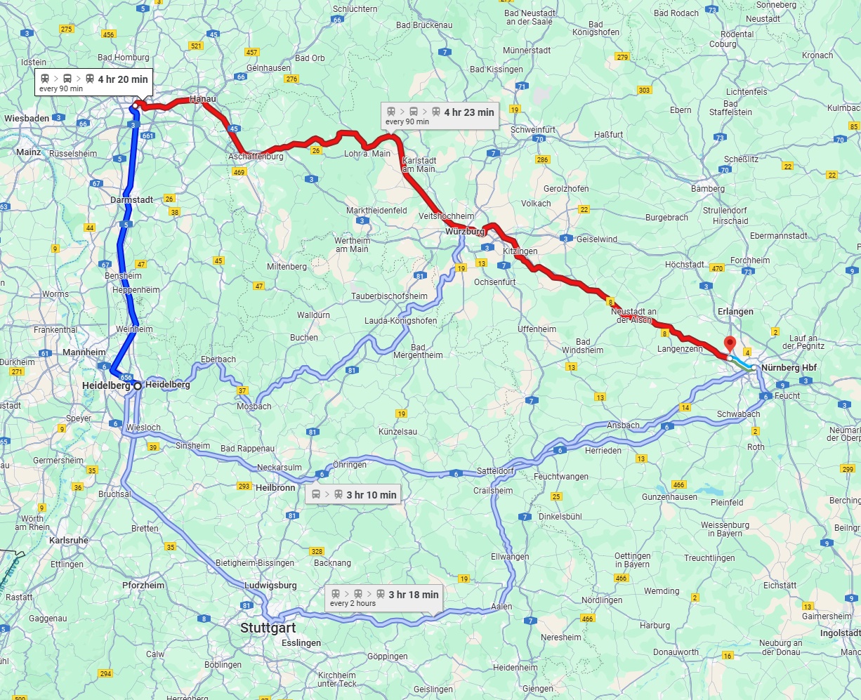 Anreise von Heidelberg Zu Fürth Über 