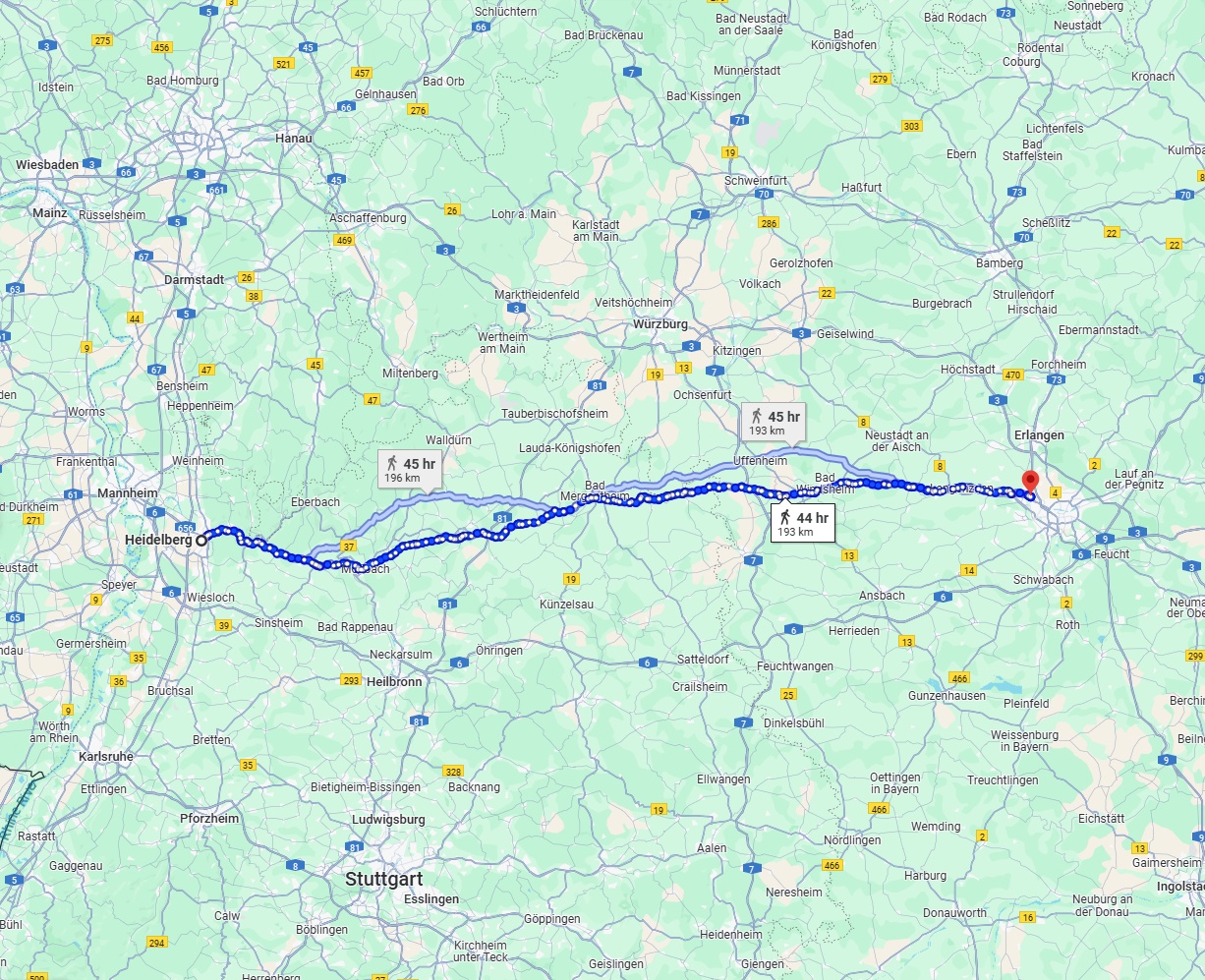 Anreise von Heidelberg Zu Fürth Über 