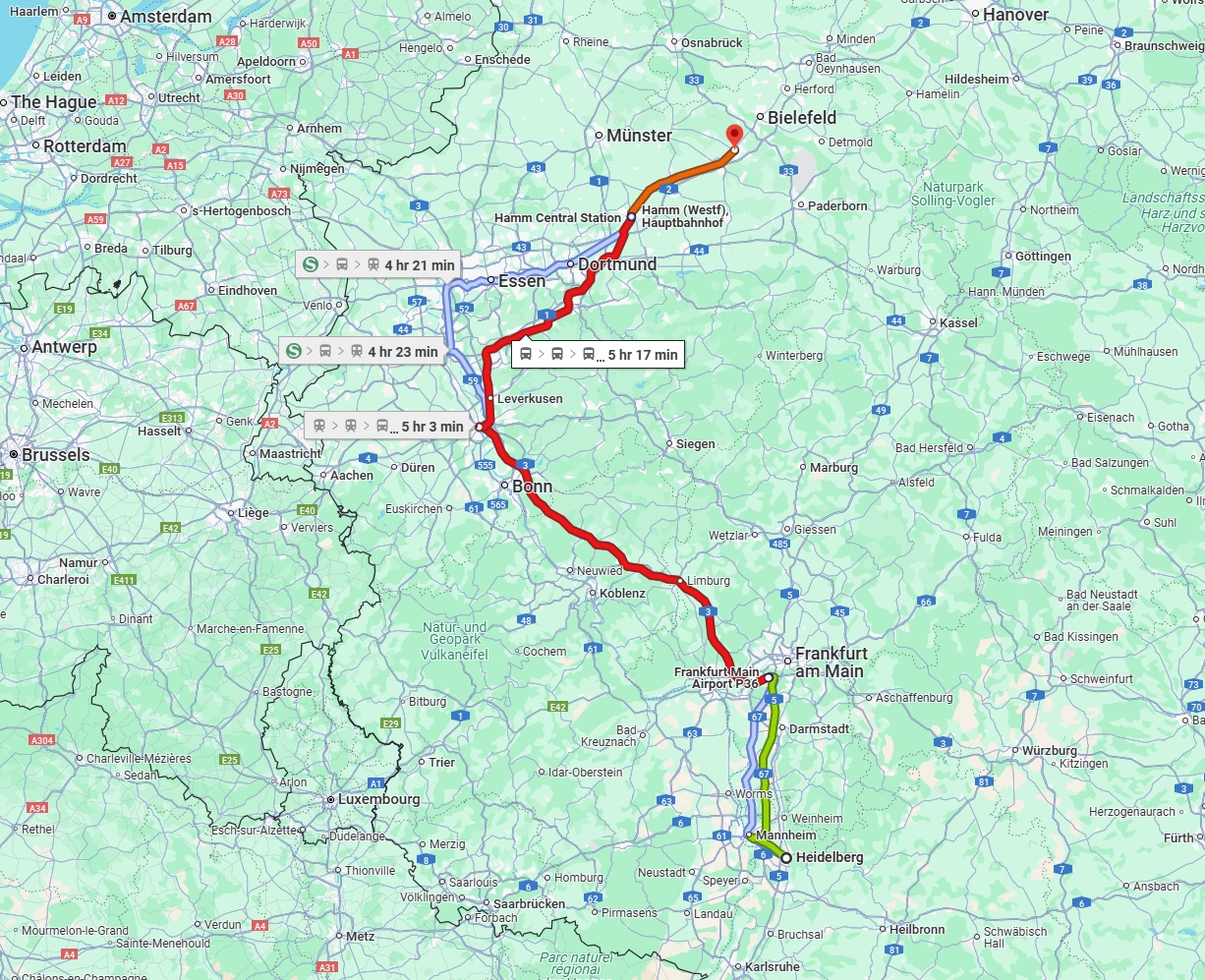 Anreise von Heidelberg Zu Gütersloh Über 