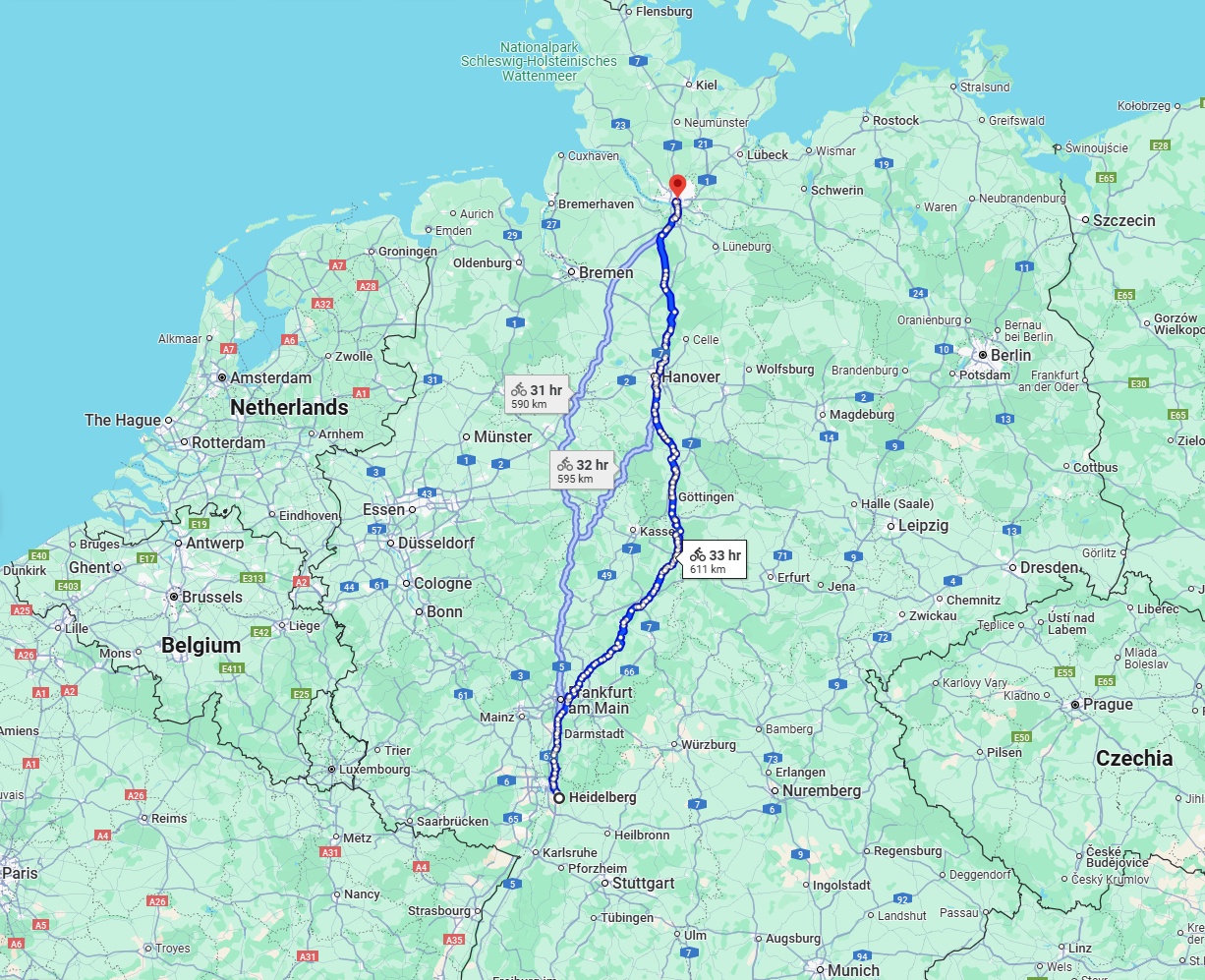 Anreise von Heidelberg Zu Hamburg Über 