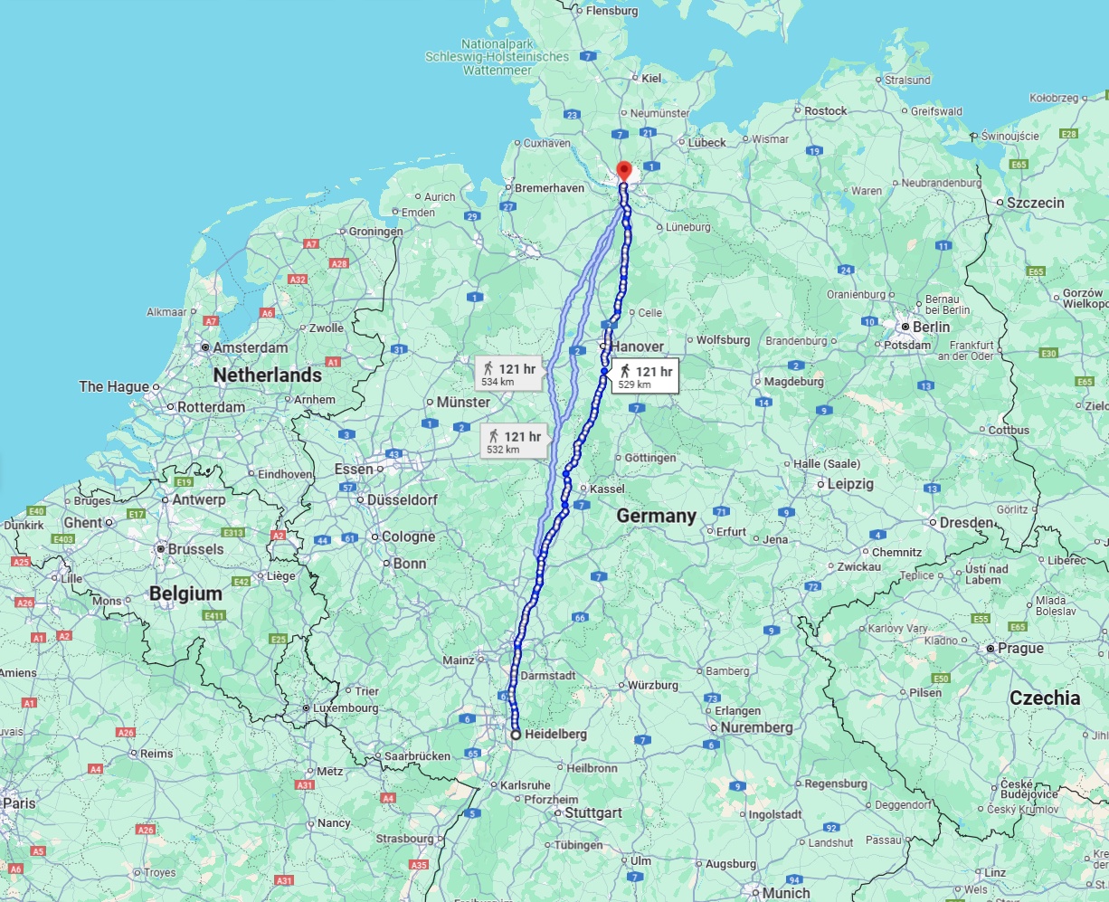 Anreise von Heidelberg Zu Hamburg Über 