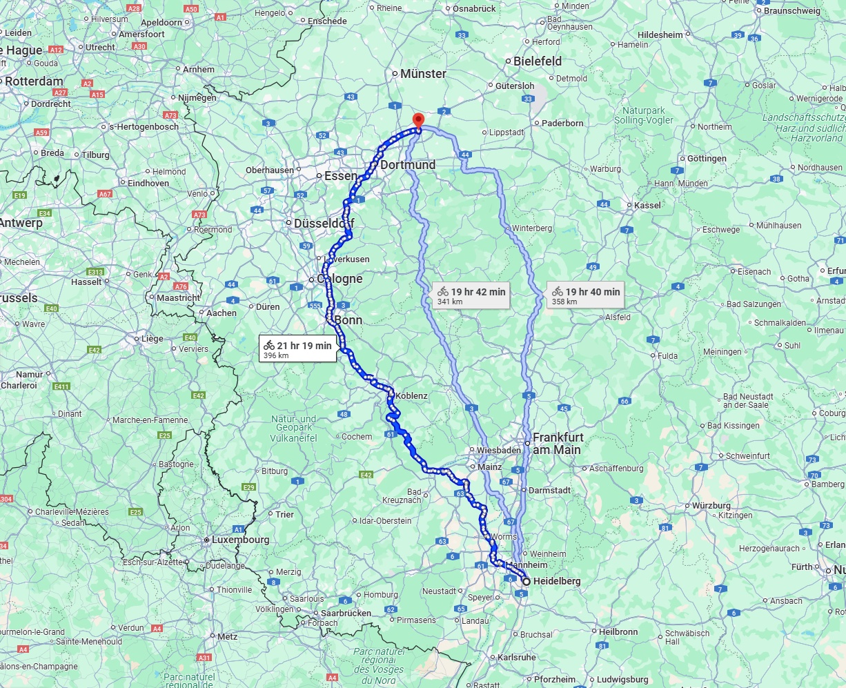 Anreise von Heidelberg Zu Hamm Über 