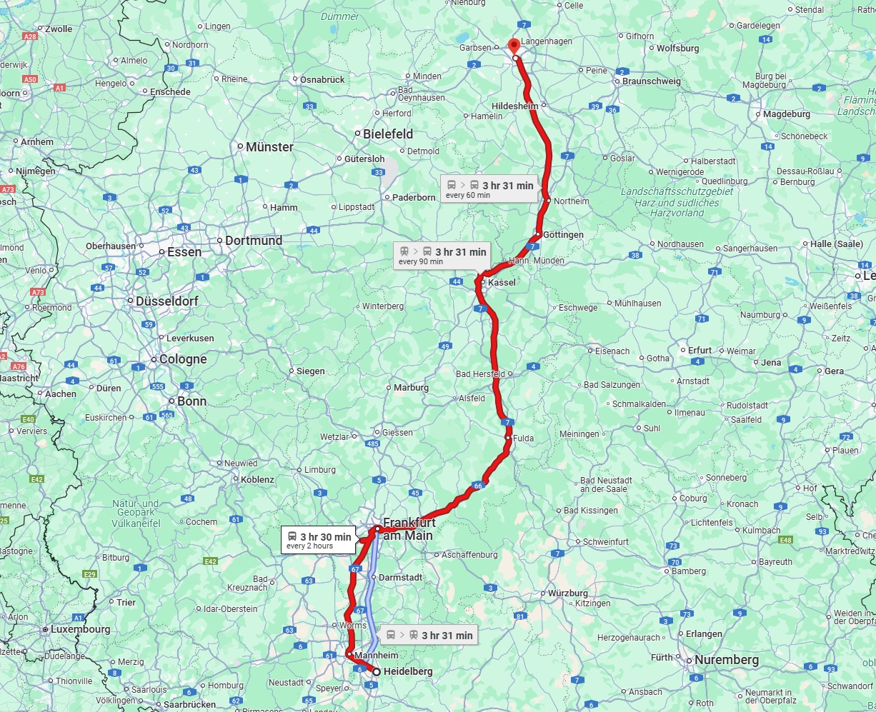 Anreise von Heidelberg Zu Hannover Über 
