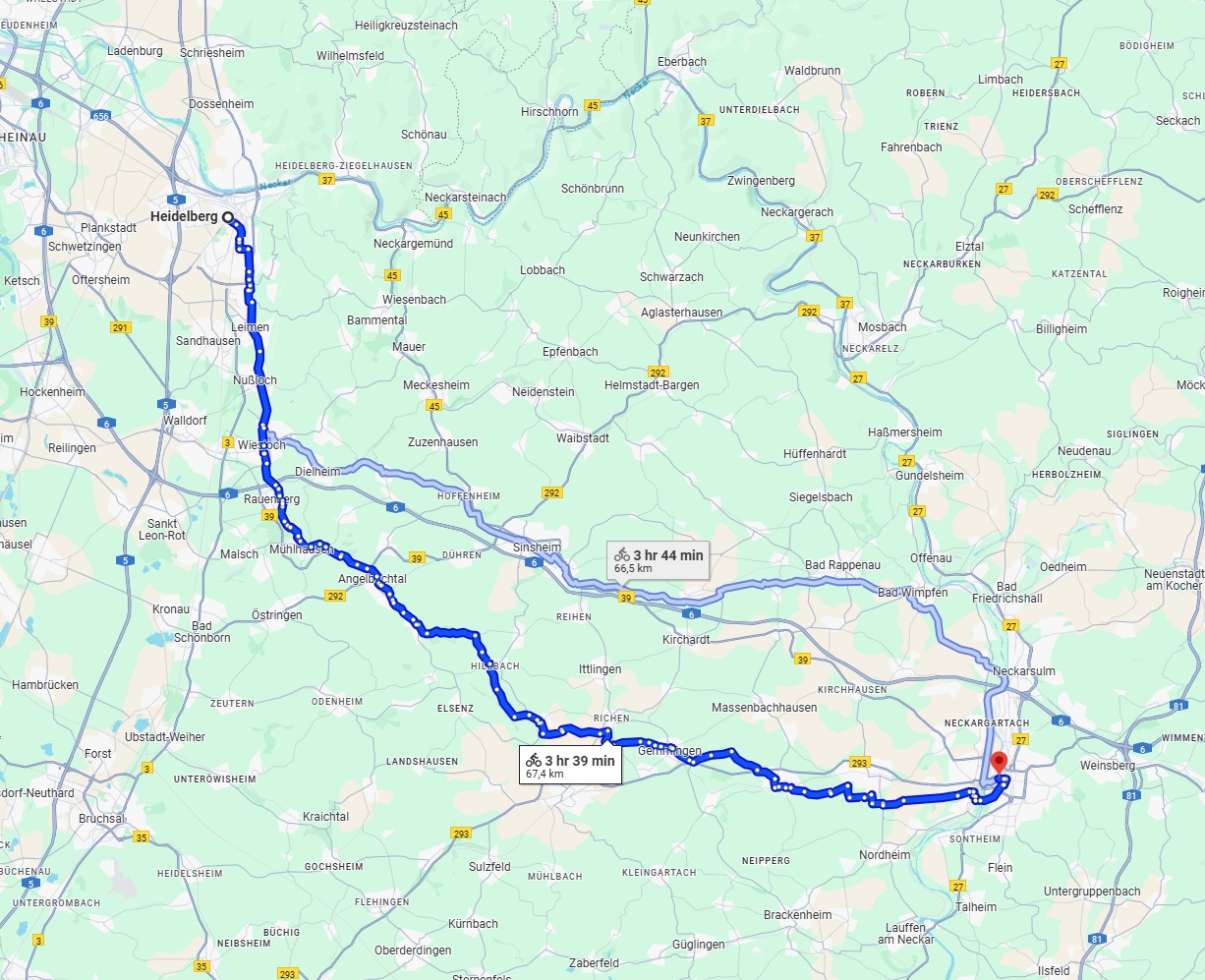 Anreise von Heidelberg Zu Heilbronn Über 