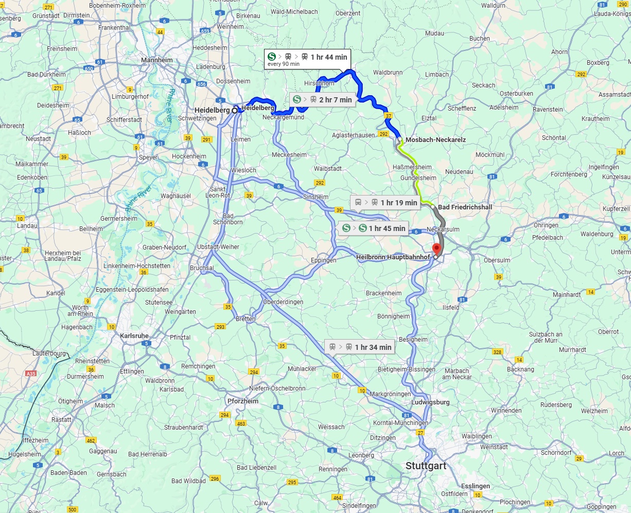 Anreise von Heidelberg Zu Heilbronn Über 