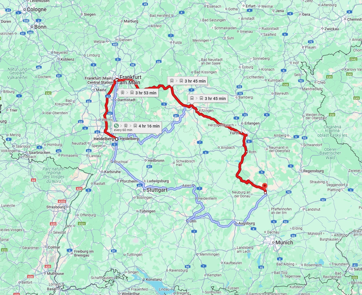 Anreise von Heidelberg Zu Ingolstadt Über 