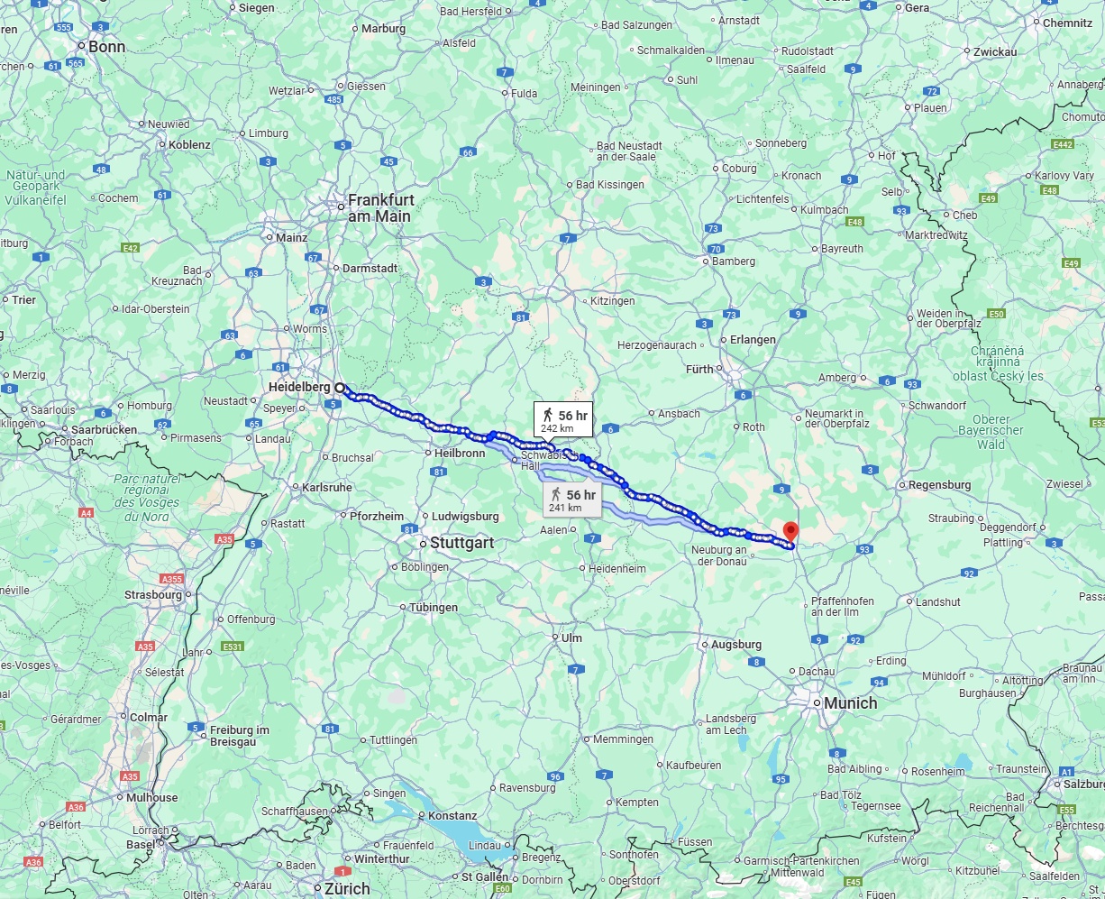 Anreise von Heidelberg Zu Ingolstadt Über 