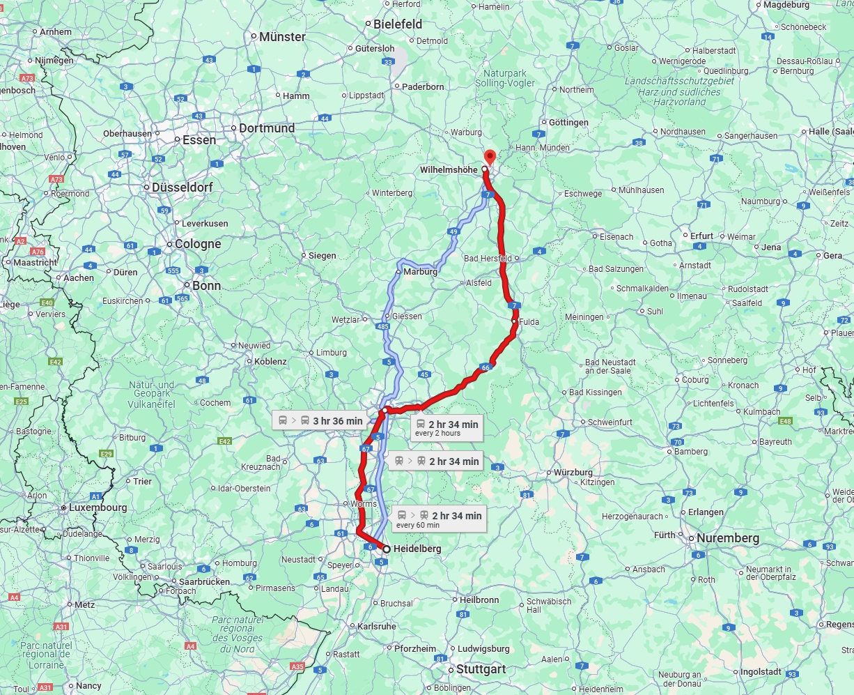 Anreise von Heidelberg Zu Kassel Über 