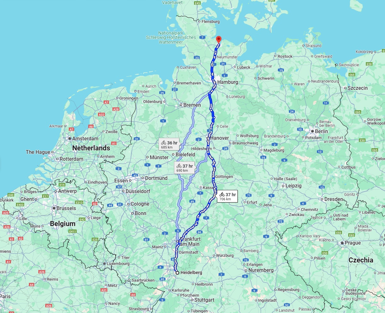 Anreise von Heidelberg Zu Kiel Über 