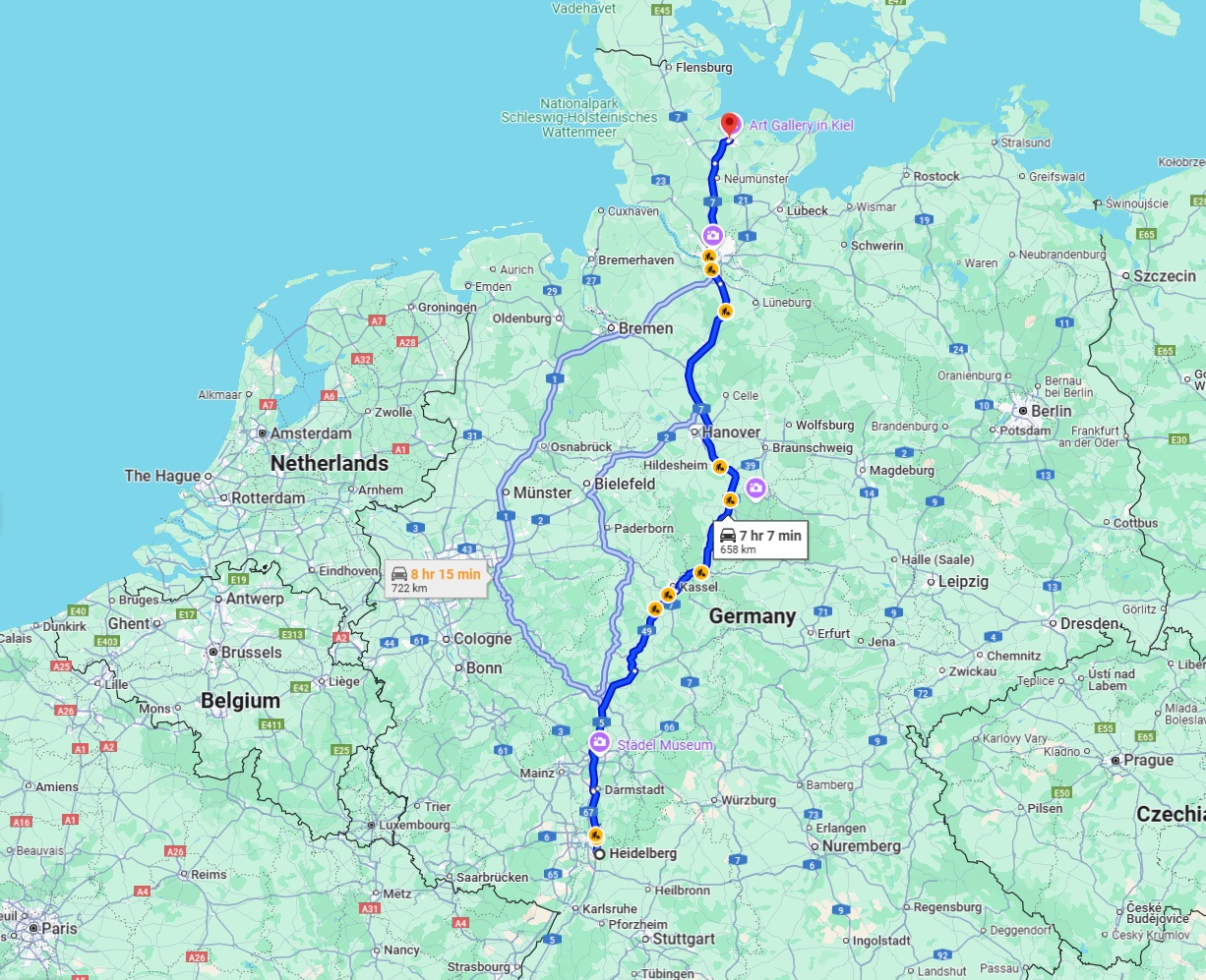 Anreise von Heidelberg Zu Kiel Über via A7