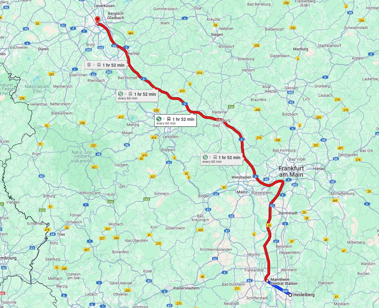 Anreise von Heidelberg Zu Köln Über 