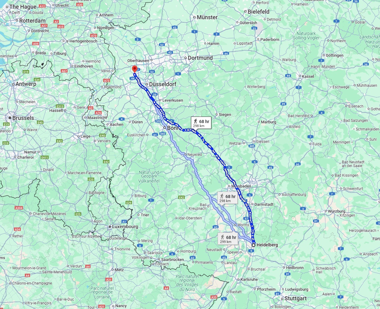 Anreise von Heidelberg Zu Krefeld Über 