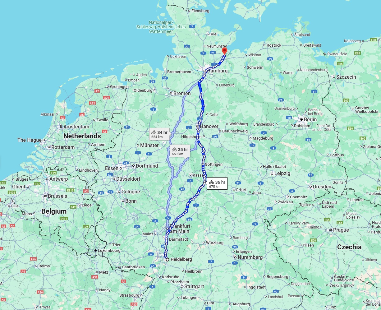 Anreise von Heidelberg Zu Lübeck Über 