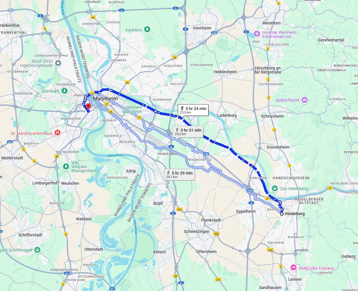 Anreise von Heidelberg Zu Ludwigshafen am Rhein Über 